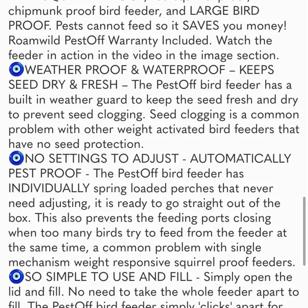 PestOff Squirrel Proof Wild Bird Feeder Mixed Seed Sunflower Heart Version